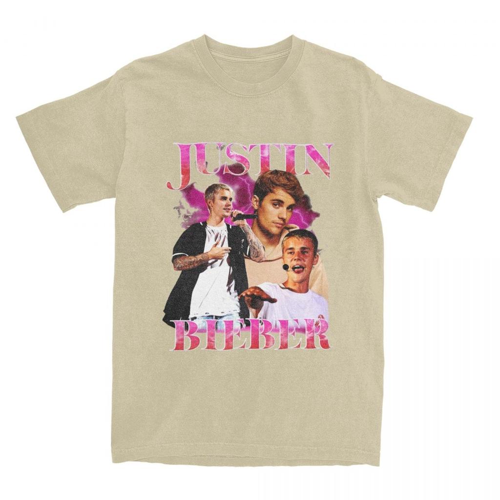 Justins Biebers T-Shirt Men Crazy Pure Cotton Tees Crew Neck Short Sleeve T Shirt Summer Clothing
