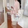 Newest Canvas Flower Shoulder Bag Large Capacity Printing Shopping Bag Fashion Casual Buckle Urban Women'S Handbag