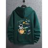 Men's Zipper Jacket with Cute Astronaut Print, Casual Hooded Top, Suitable for All Seasons, Perfect for Holiday Gatherings and Birthday Parties