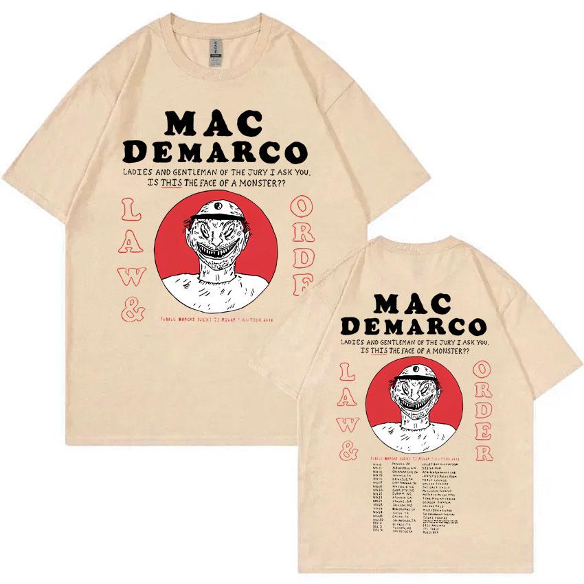 Singer Mac Demarco Law & Order Double Sided Print T-shirt Men Women Fashion Vintage Oversized Tshirt Men's Casual Cotton T Shirt