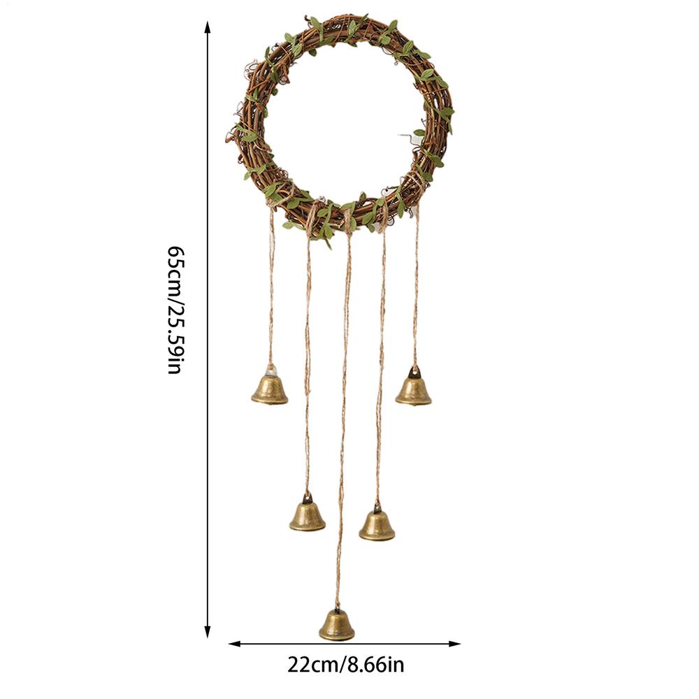 Witch Bells Wind Chime Wreath Rustic Pendant Bell Ornament Hanger For Garden Living Room Home Bedroom Wall Outdoor