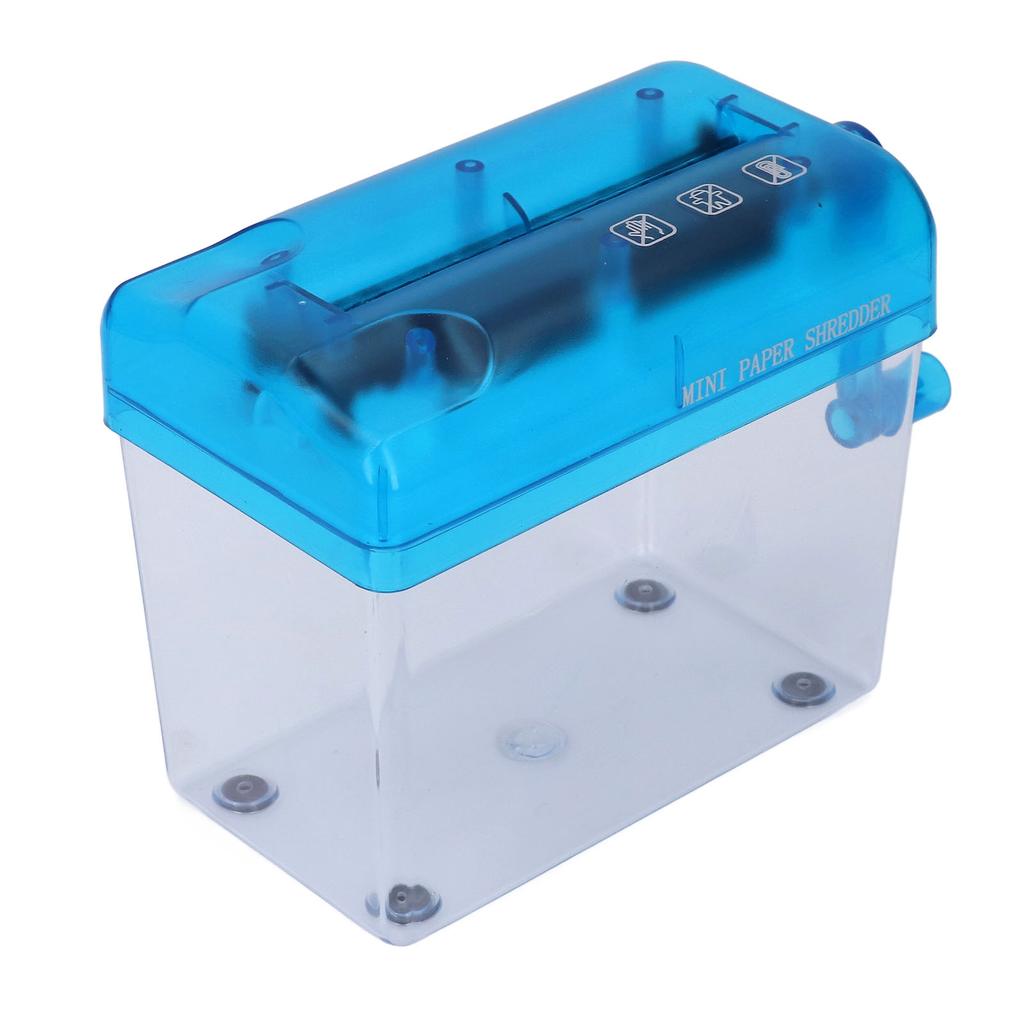 Manual Shredder Strip Cut Shredding Machine Desktop A6 Paper Cutting Tool for Office School Home Use Blue