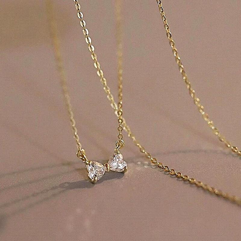 Huitan New Sweet Bowknot Pendant Necklace for Lady Simple Stylish Romantic Neck Accessories Women Trendy Wedding Party Jewelry