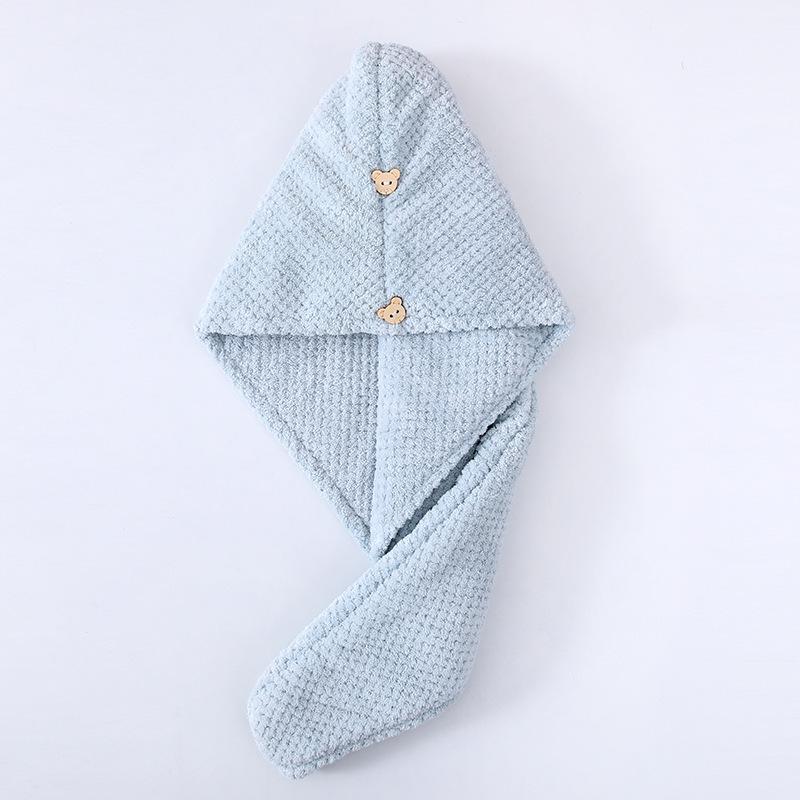 Double-Layer Coral Fleece Quick-Dry Hair Towel Cap for Women