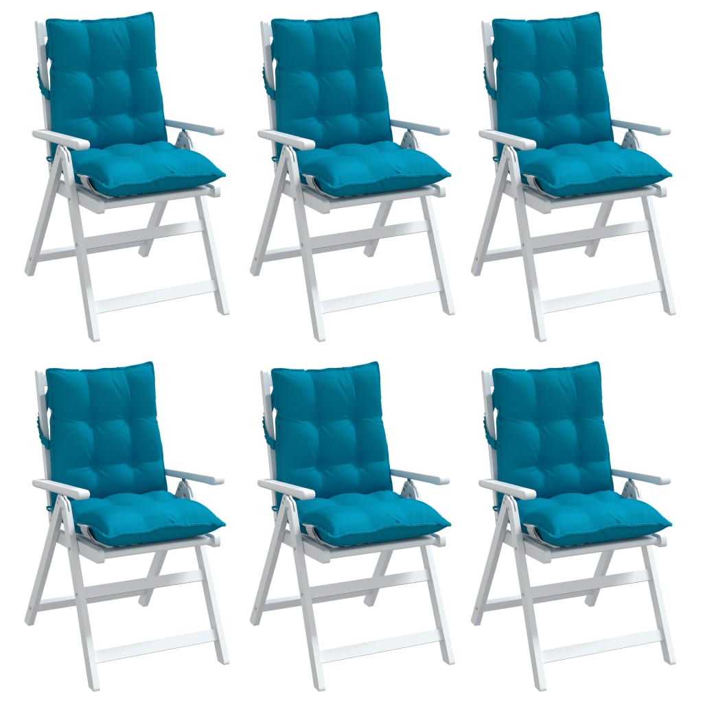 Low Backrest Cushions 6 Pcs Light Blue Oxford Fabric