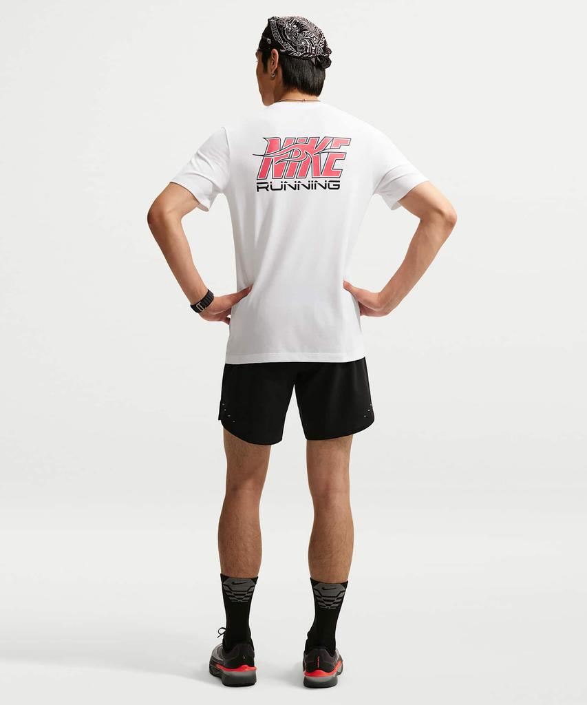 Nike Dri-Fit Running T-Shirt M - White:Fusion Red:Black / Im5320-100