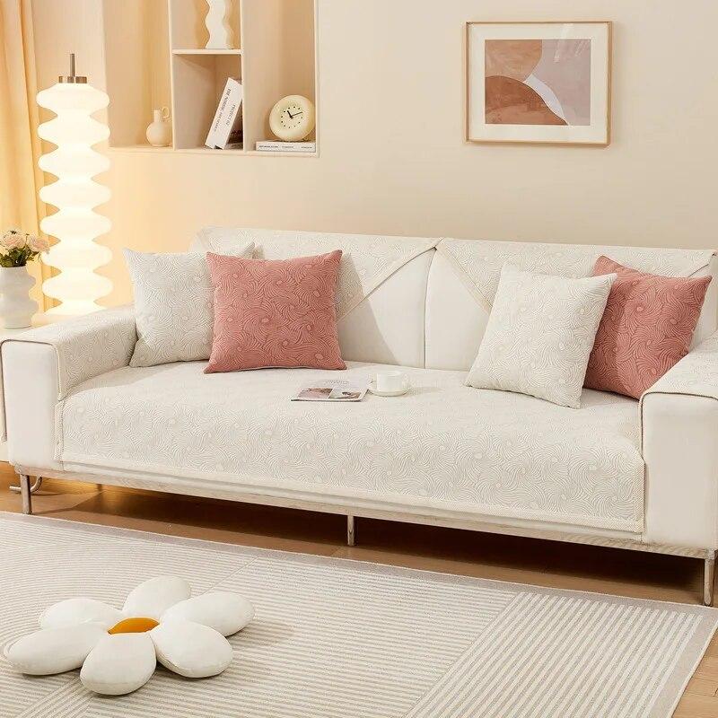 Chenille Four Seasons Universal Sofa Cushion Non-Slip Modern Simple Anti-Cat Scratch Sofa Cushion Cover Cloth Towel