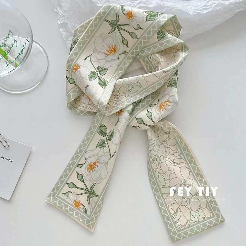 Multifunctional Flower Printed Hair Band Headwear Scarves 6.5cm*90cm