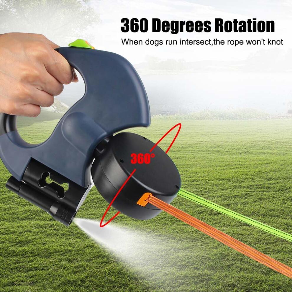 Retractable Lead Leash Double Tangle Dual Doggie 2 Dog 50 Pounds For Pet Dog