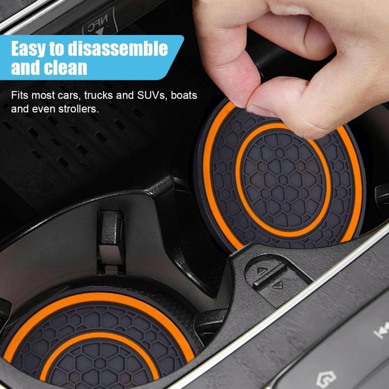 Bilmugghållare Underlägg, Halkfritt och Dammtätt Bilunderlägg, Konsol Mugghållare Insatsunderlägg, Bilisoleringsmatta, Universella Interiörtillbehör