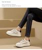 2025 spring and autumn new shoes versatile popular white shoes women's thick baseplate shoes casual shoes muffin sports shoes