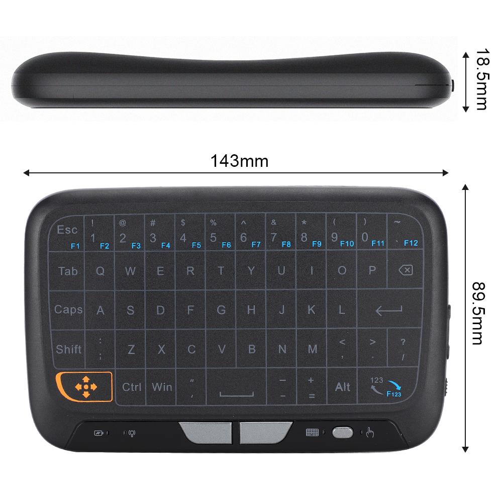 2.4Ghz Mini Wireless Keyboard With Touchpad, Whole Panel Multi Touch Controll Touchpad