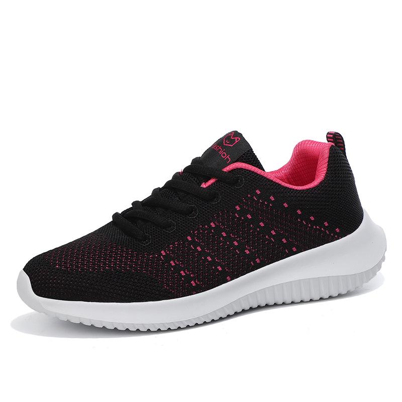Autumn fly-woven women's shoes versatile sports casual shoes lace-up student shoes women's shoe size