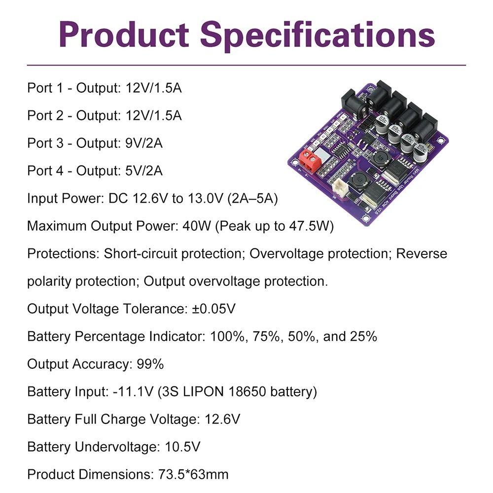 Power Supply Mini Router UPS 40W Power Step-Up Down Board Professional UPS Board  Router