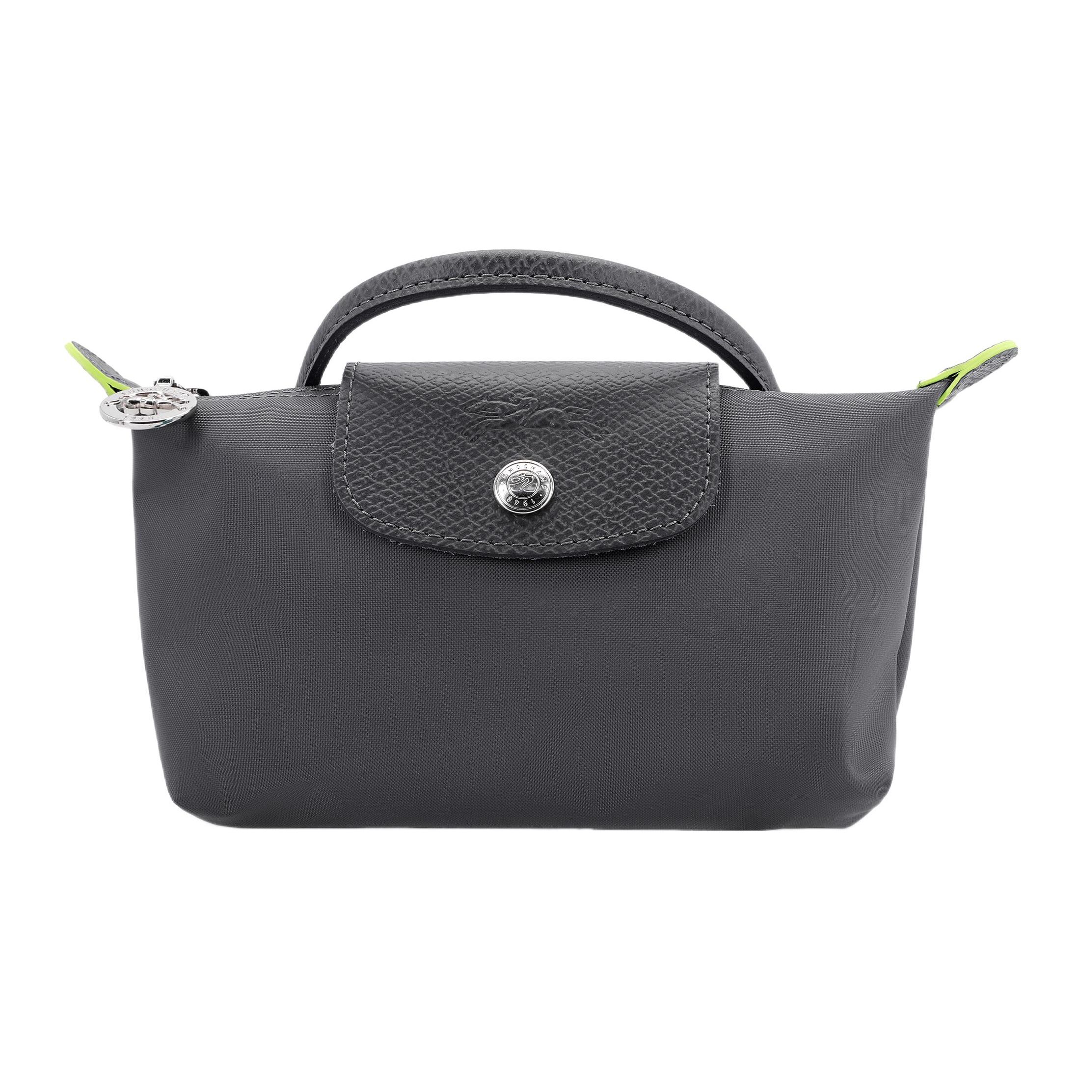 

Longchamp Le Pliage Green 17 Solid Color Short Handle Zipper Snap Leather Trim Makeup Bag Tote Women bags Graphite-Gray 34175919P66 Basic Set (Bag)