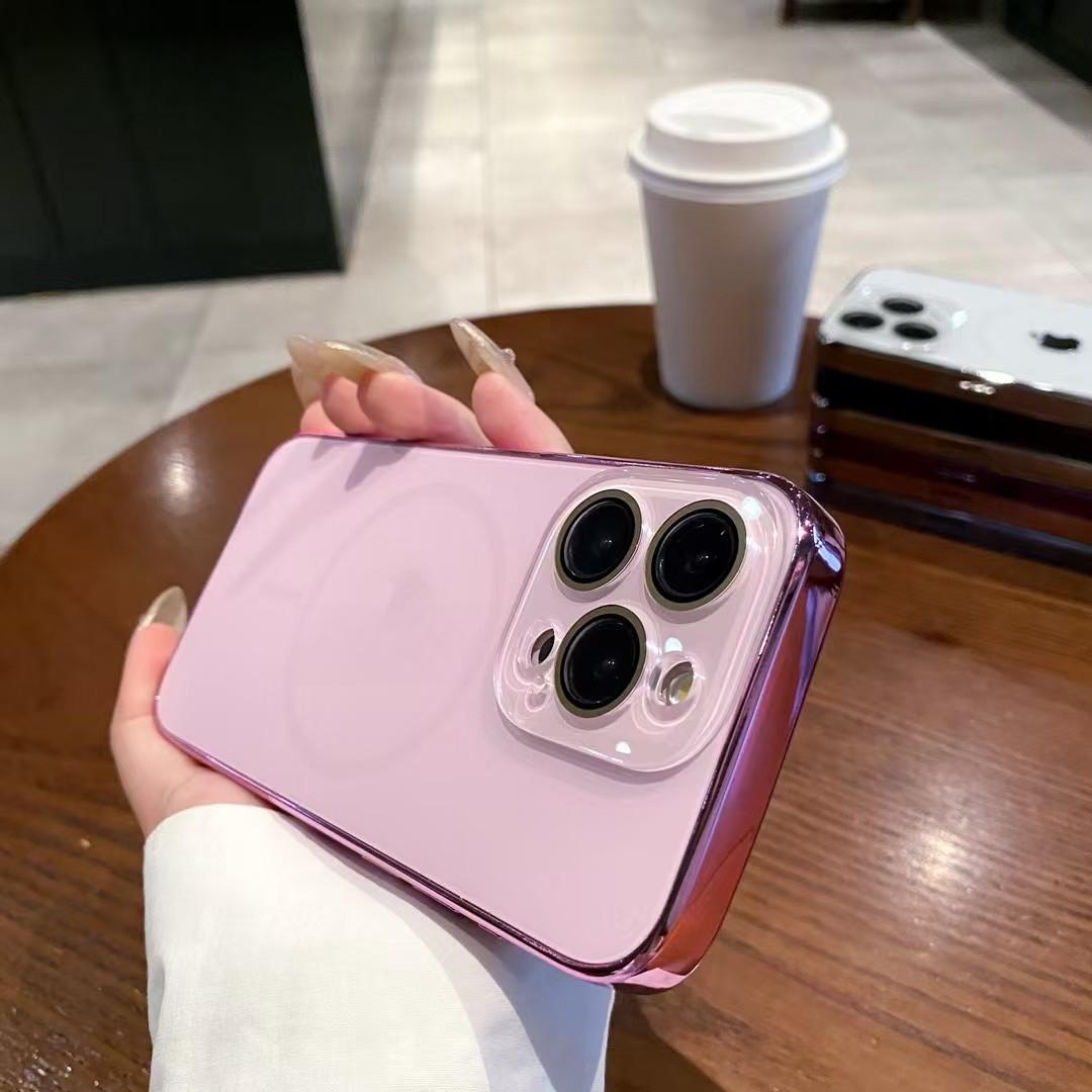 

Тонкое кольцо с магнитной присоской, подходит для iPhone 16, оригинальный цветной гальванизированный чехол для мобильного телефона, поставляется с пленкой для объектива, жесткий защитный чехол для Apple 15 iPhone13Pro