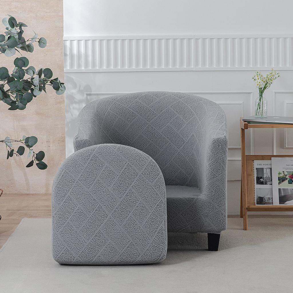 Jacquard Nordic Simple Single Sofa B & B Hotel Model Room Chair Cover Leisure Chair Round Sofa Cover