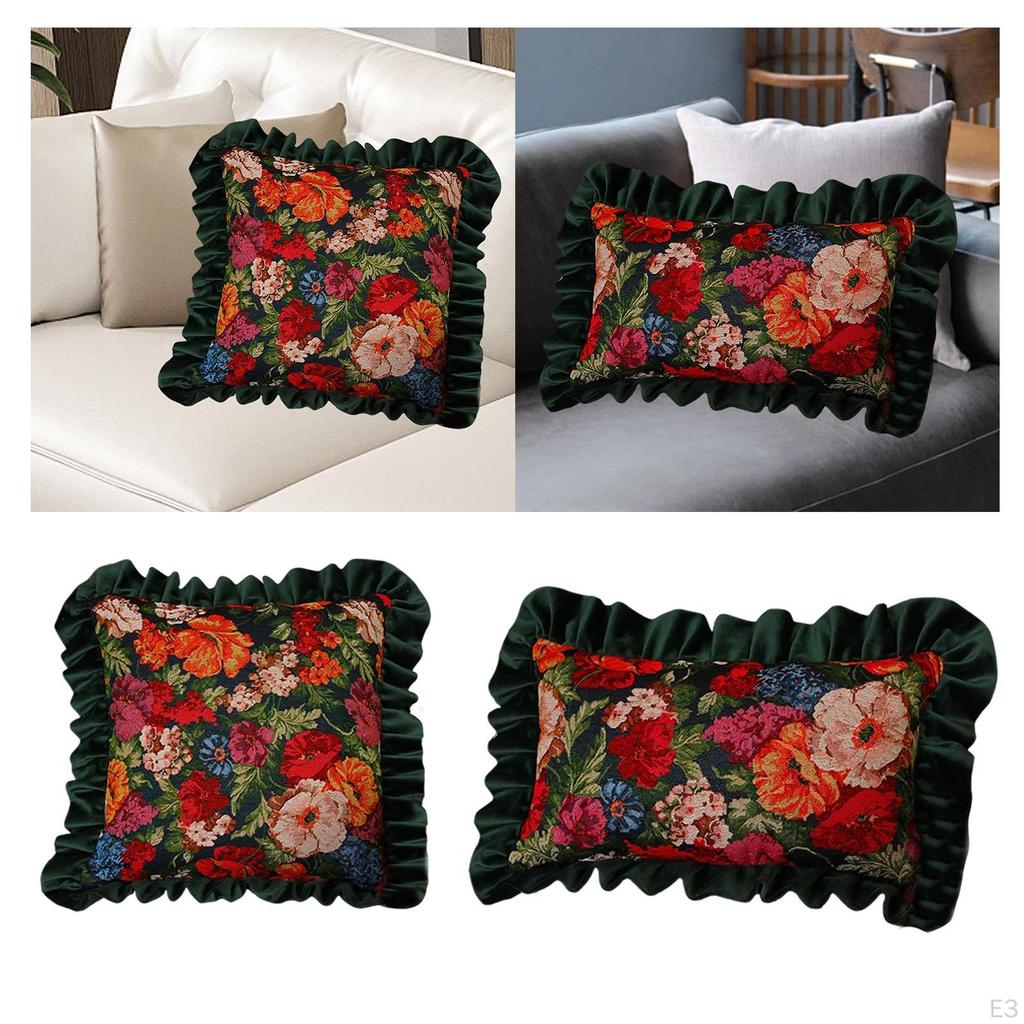 Decorative Floral Seat Cushion Pillow, Detachable for Living Room Use
