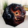 1pc The Epic Battle of Red and Black Dragons Pattern Automatic 3-Fold Umbrella, 8 Iron Frames, High-Value Folding Umbrella, Suitable for Office,