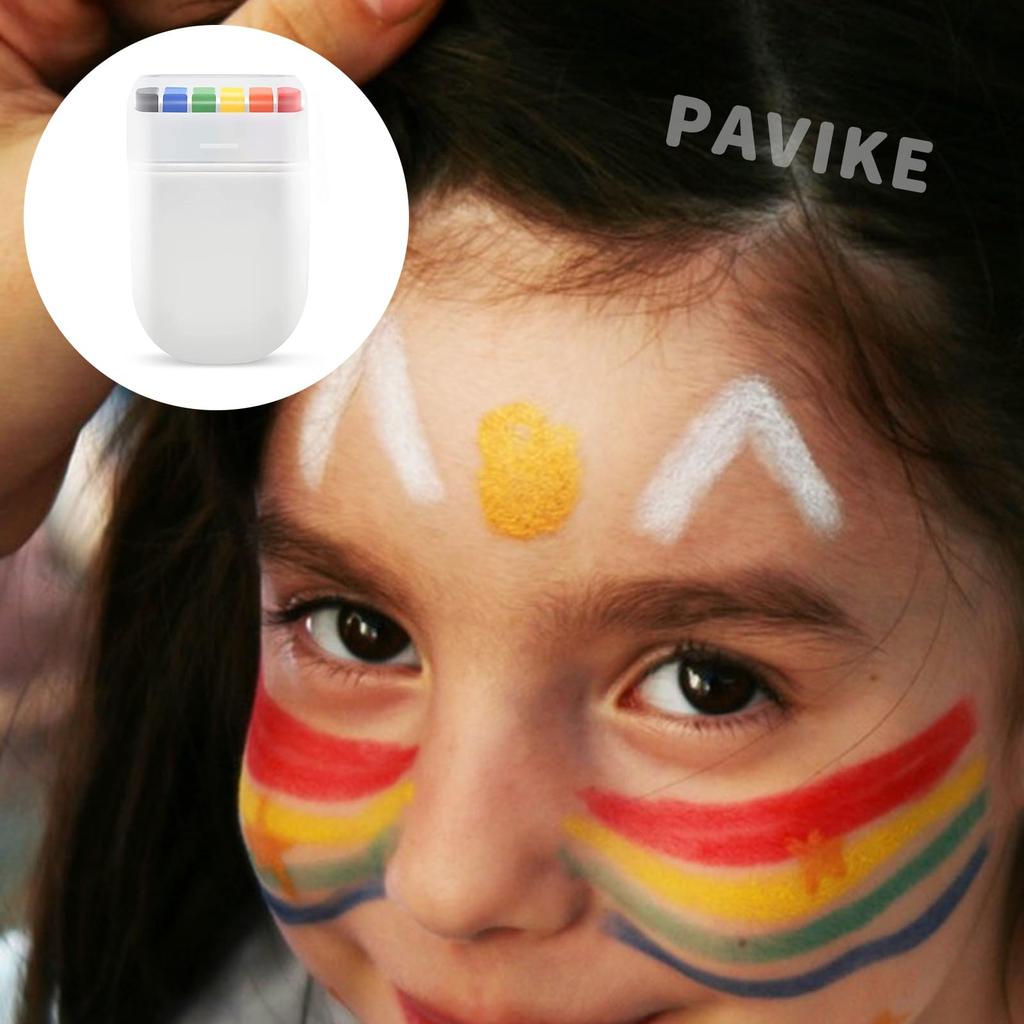 PAVIKE Kids' Safe Rainbow Face Paint Props, Non-Toxic, Easy To Wash, Suitable for Sports Cheer, Pageants, Halloween, and Cosplay
