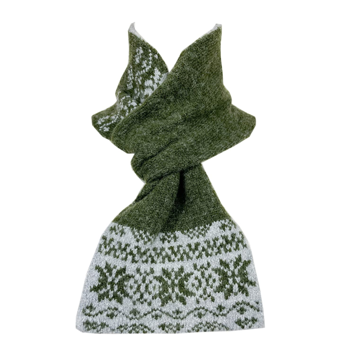 

Двусторонний шарф-манишка TERAICHI с узором «снежинка», женский (Хаки/Серый)