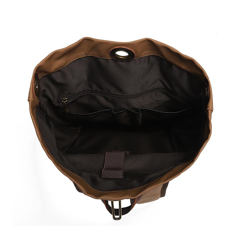 Men's Adhesive Canvas Vintage Backpack Solid Color Outdoor Travel Backpack