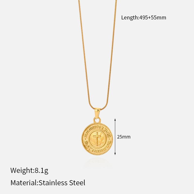 Vintage Minimalist Titanium Steel Cross Necklace Light Luxury Pendant Jewelry for Women Men
