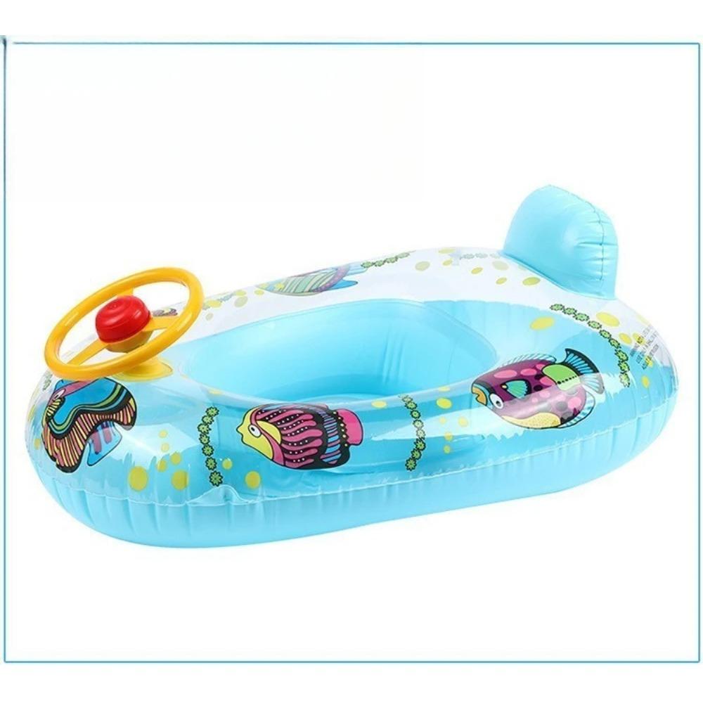 Baby Water Toys Swim Ring with Cartoon Animals Outdoor Pool Inflatable Seat Float Boat Water Play Games Accessories for Kids