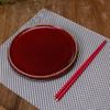Red Ceramic Flat Plate Dining Plate Sushi Plates Pasta Dish Western Style Steak Plates Dessert Bowl Sting Disc Dim Sum Dish Tray