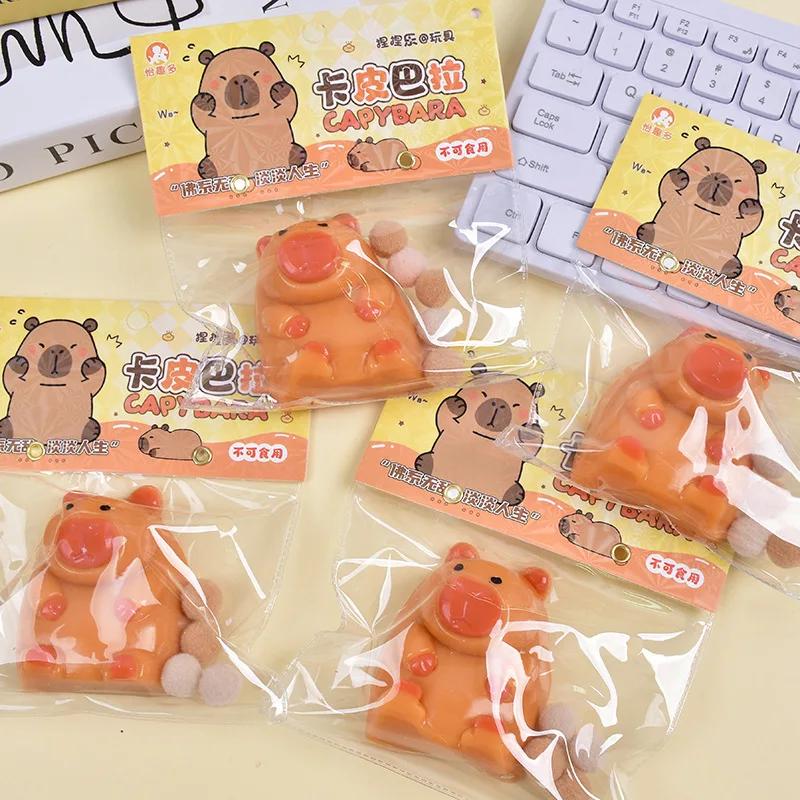 Capybara Klämleksak Långsamt Återgående Sensorisk Fidget Stresslindring för Vuxna Barn Flytande Kreativitet Söta Gåvor Rolig Skrivbordsdekor