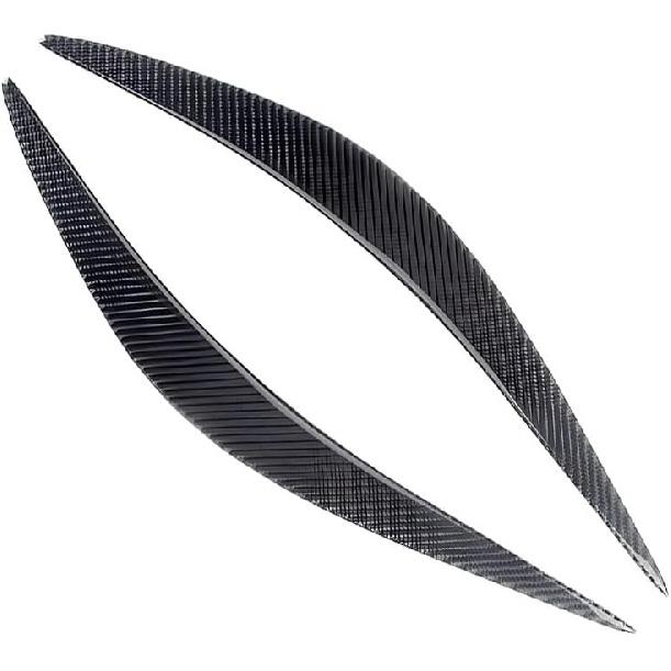 Car Headlight Eyebrow, Carbon Fiber Look Headlight Eyebrow Trim, Compatible for Infiniti Q50 Q60 2014-2019