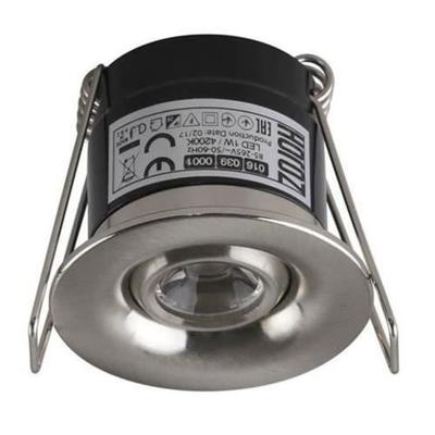 Mini LED Spotlight 1W Adjustable Round Matt Chrome