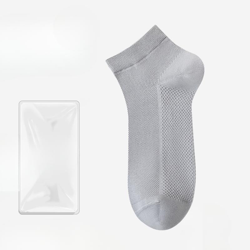 Męskie Letnie Cienkie Modne Trendowe Jednokolorowe Bawełniane Przeciwmechaczące Oddychające Deodorantowe Skarpety Sportowe