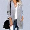 Open Front Cardigan Women Long Sleeve Soft Knit Sweater Casual Loose Pocket Outerwear