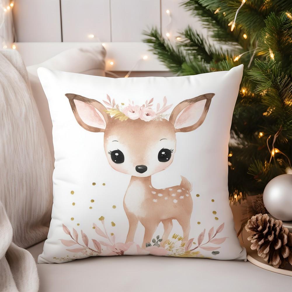 Home Decor Christmas Angel and Tree Decorative Pillow Pattern Cushion Cover Suitable for Sofa Bedroom Car Pillow Cover