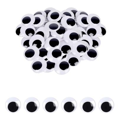Moving Eyeball Stickers 30mm Set of 60 Large Doll Eyes Doll Eyes Amigurumi Eyes Moving Eyes Black Eyes Paste Type Handicrafts DIY Materials Doll