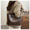 Large Capacity Faux Leather Tote Bag for Women Minimalist Casual Commute Shoulder Handbag