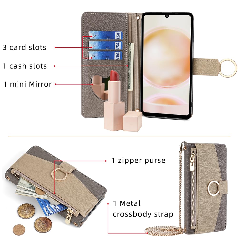 Kantan Sumaho 4 Wallet with Makeup Long Zippered Coin Card and Landscape Premium Leather with a Durable and Perfect COCOCLOUD Case, Style,