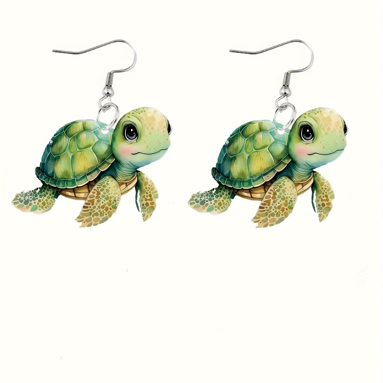 

Милые мультяшные морские черепахи, висячие серьги, акриловые украшения, милые женские серьги