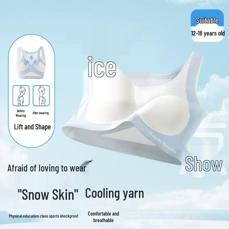 Teen Girls' Seamless Bandeau Bra for Junior High Students