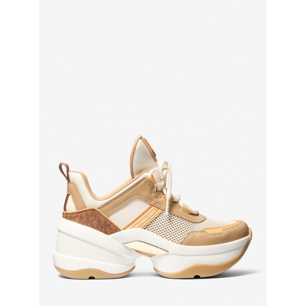 Michael Kors Olympia Wedge Sneakers 49t6olfs2d3469 Honey Wheat
