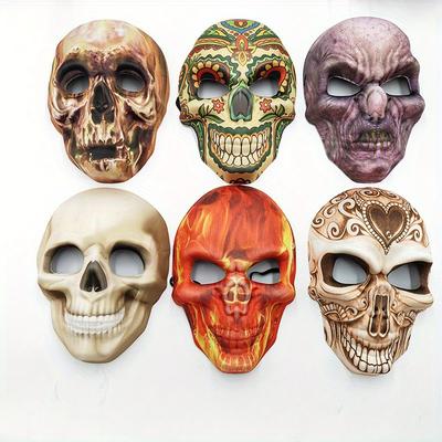 1PC Halloween Skull Terror Mask, Carnival Ball Mask, Atmosphere Mask, Halloween Decoration Prop, Party Mask, Halloween Gift