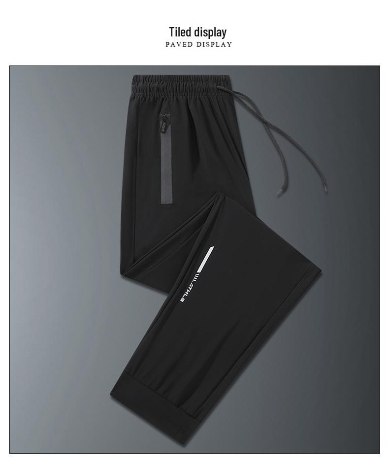 Summer Ice Silk Quick-Dry Plus Size Joggers - High Stretch, Silky Cool, Trendy Straight Leg Sports Pants