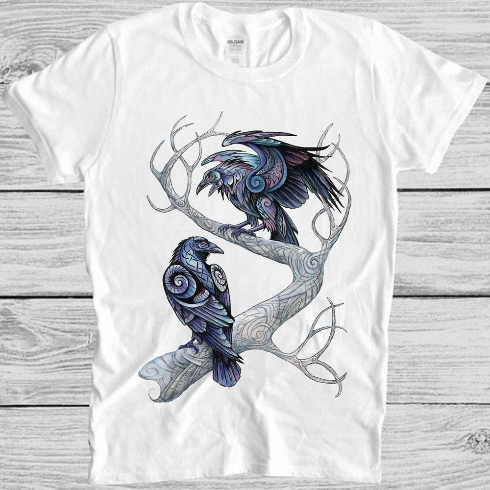 

Hugin and Munin Ravens Norse Mythology Viking God Odin Gift Tee T Shirt M563 3XL