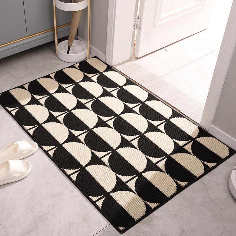 

Inyahome Black and White Doormat Entrance Door Mats Indoor Outdoor Oversized Rug Entryway Mats for Inside Outside House Doormat 50x80cm