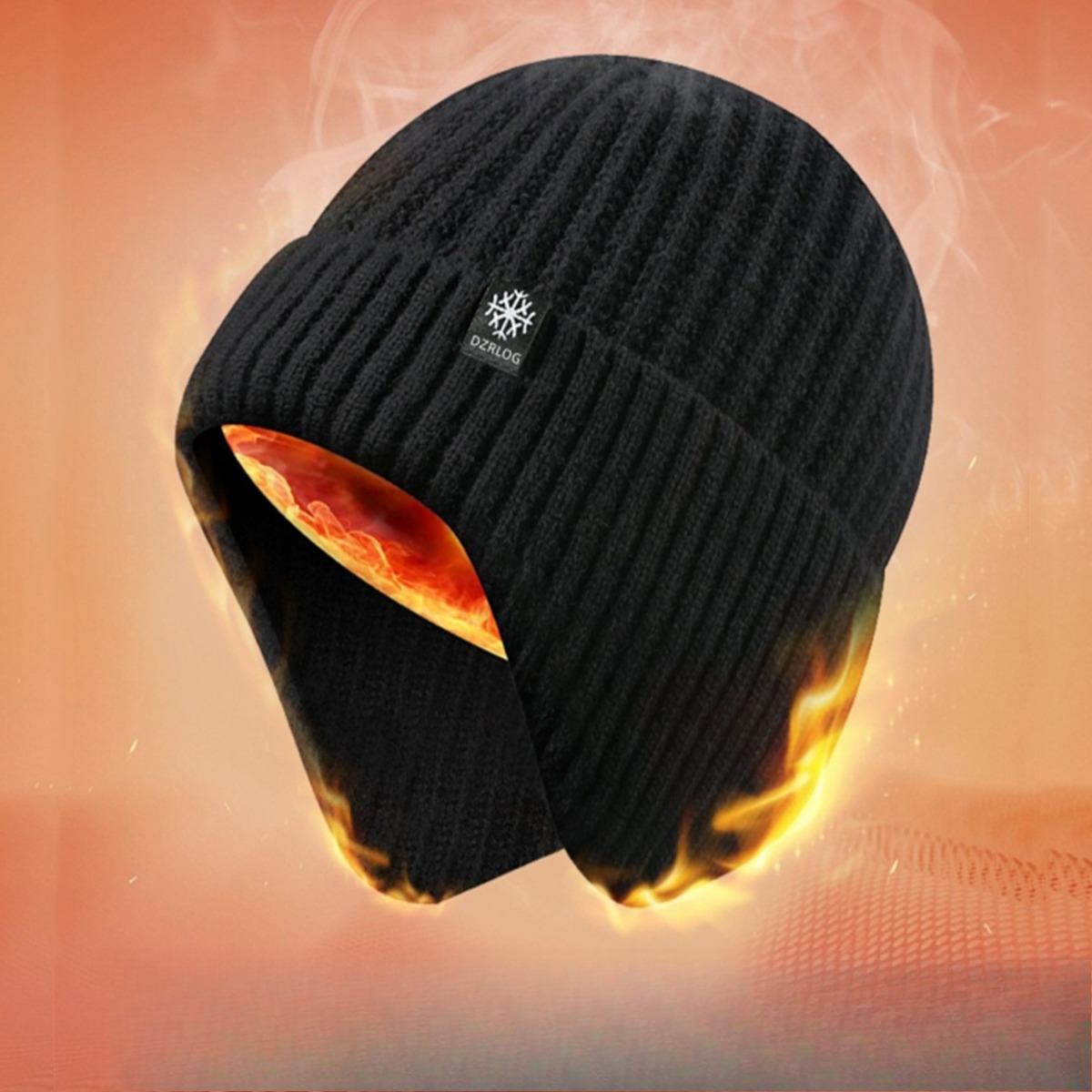 

Мужская, Холодная шапка, Теплая шапка, Шапка с защитой ушей, Вязаная шапка, Шерстяная шапка, Утепленная чёрный