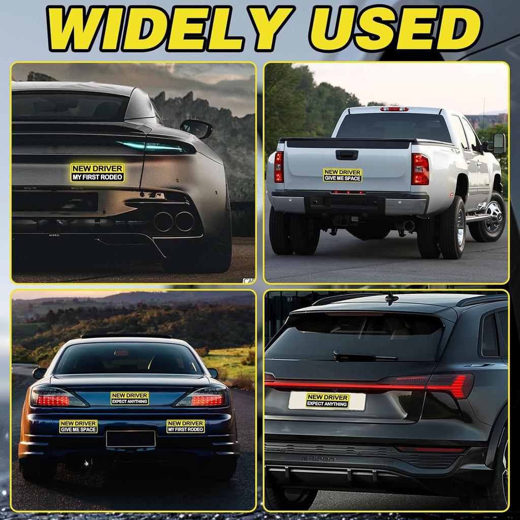 3Pcs Student Driver New Car Stickers, Magnetic Student Driver Signs For Car, Personalized Bright Colors Accessories, Clear Fonts Supplies Suitable