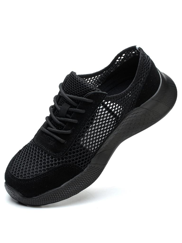 Breathable Men Work Shoes Summer Safety Shoes Lightweight Protective Sneakers Safety Steel Toe Shoes Men Puncture-Proof Boots