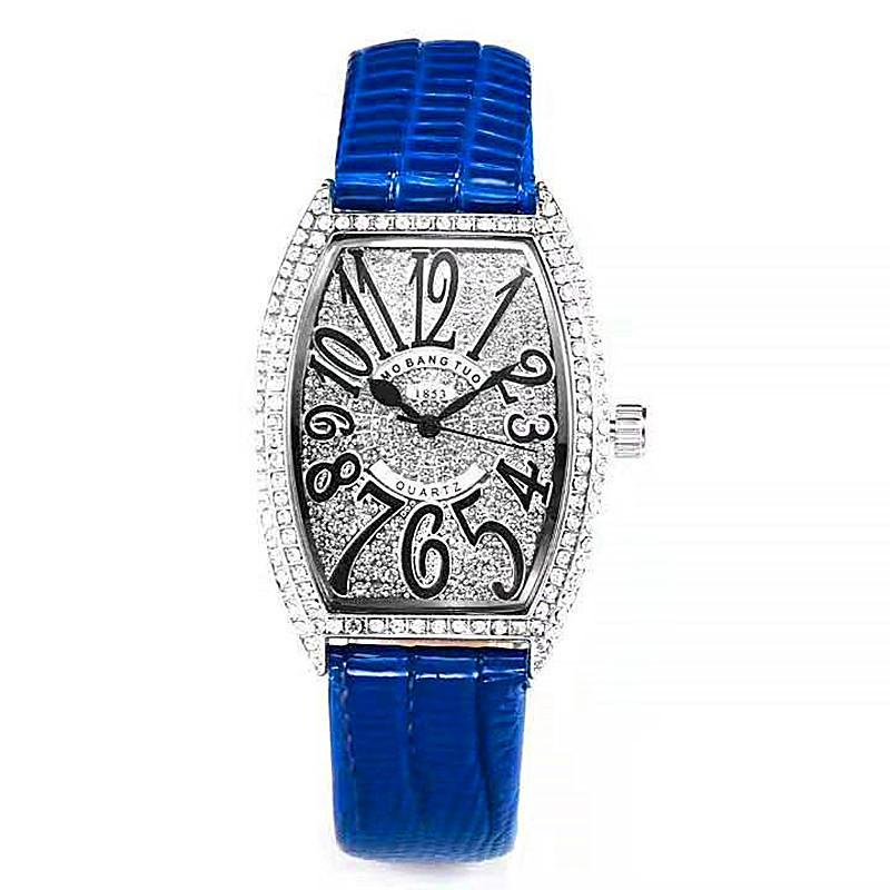Counter Fashion Digital Face Wine Barrel Watch Women With Quartz Full Diamond Tide Watch