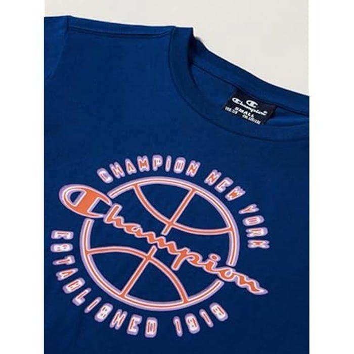 T-shirt Garçon - CHAMPION - Legacy Modern Basket B - Bleu Nuit - Manches Courtes - Regular